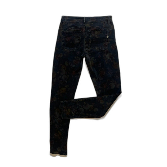 RARE Mason's Italian Brushed Cotton Black Floral Pants Printed Size 27 Ankle - Picture 2 of 7